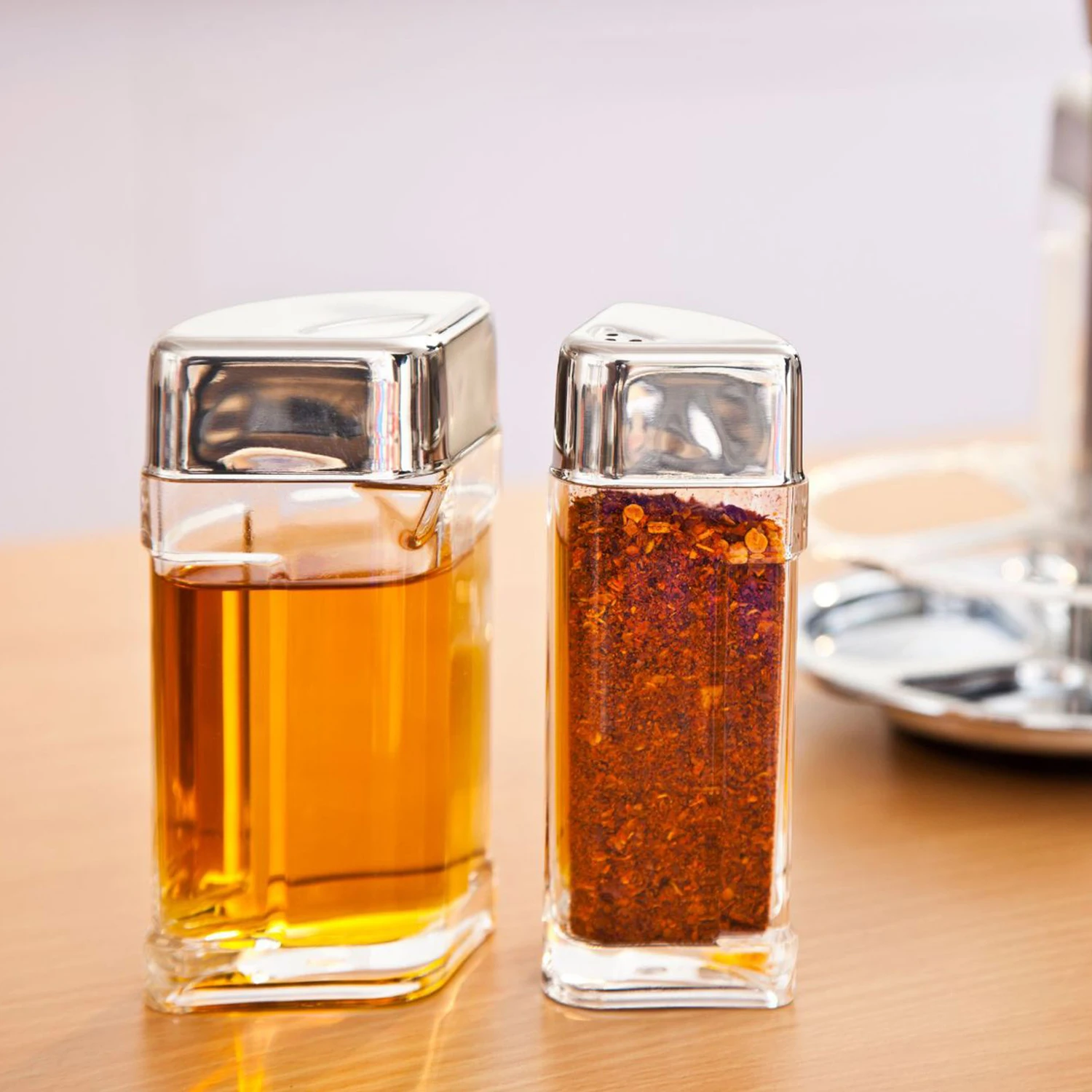 

Hot Rotating Spice Rack Seasoning Bottle Set Condiment Holder Salt and Pepper Oil Dispenser Kitchen Storage Organizer Spice Jars