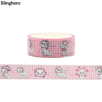 

10pcs/set Blinghero Cat 15mmX5m Washi Tape Cute Masking Tape Animal Stickers Stylish Hand Account Tapes Adhesives BH0037