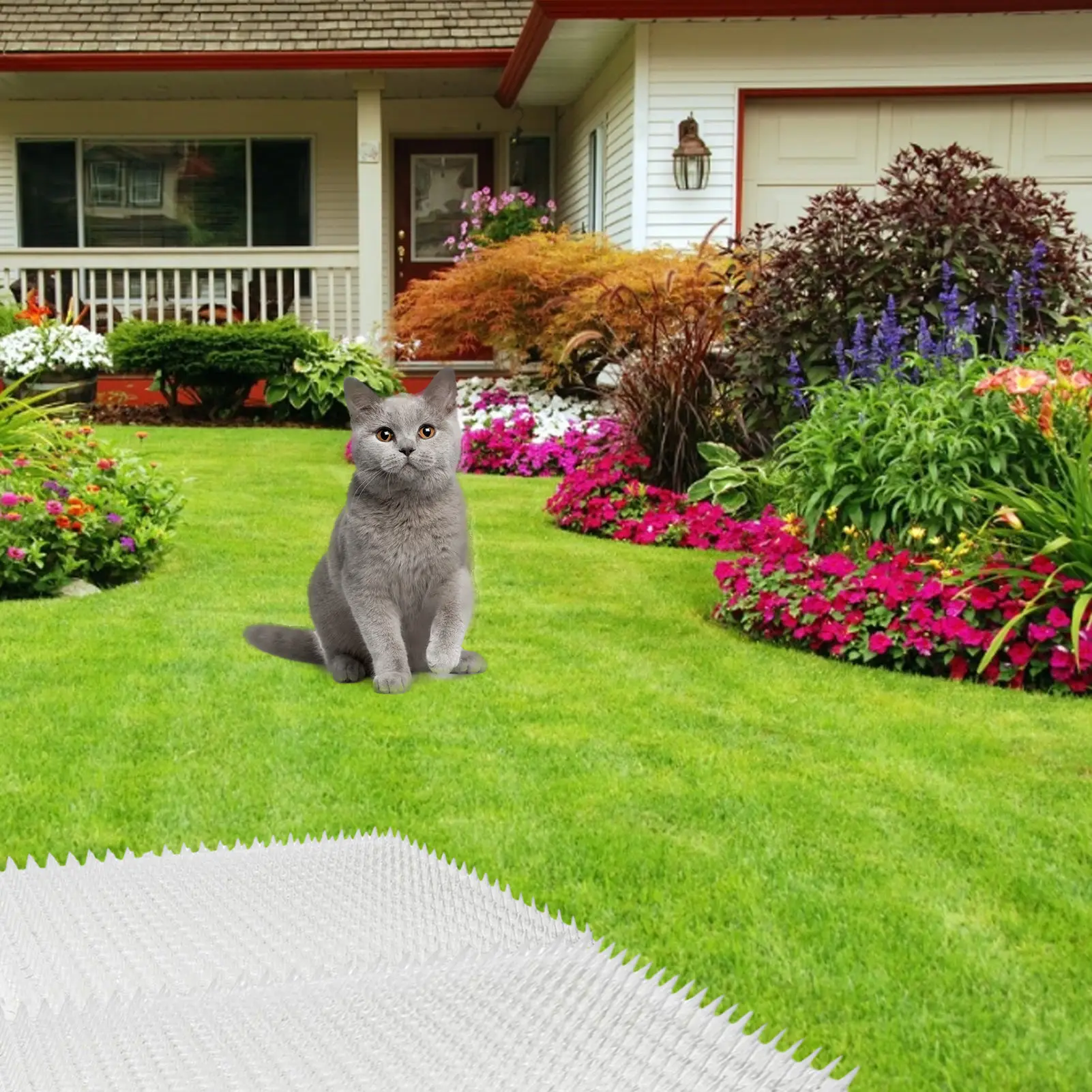 6PCS Garden Cat Scat Mats Cats Net Anti-Cat Dogs Repel-lent Mat Prickle Strips Keep Cats Away Safe Plastic Spike Thorn