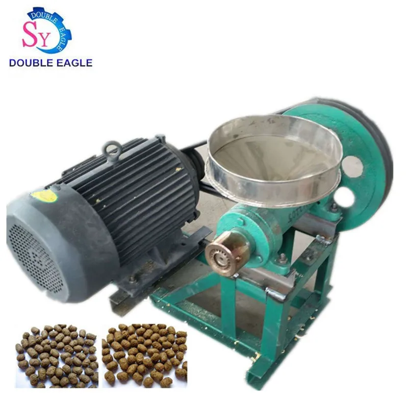 

35kg/h Home use electric simple mini floating fish feed pellet machine/wheat husk,corn flour and cypress puffed feed machine