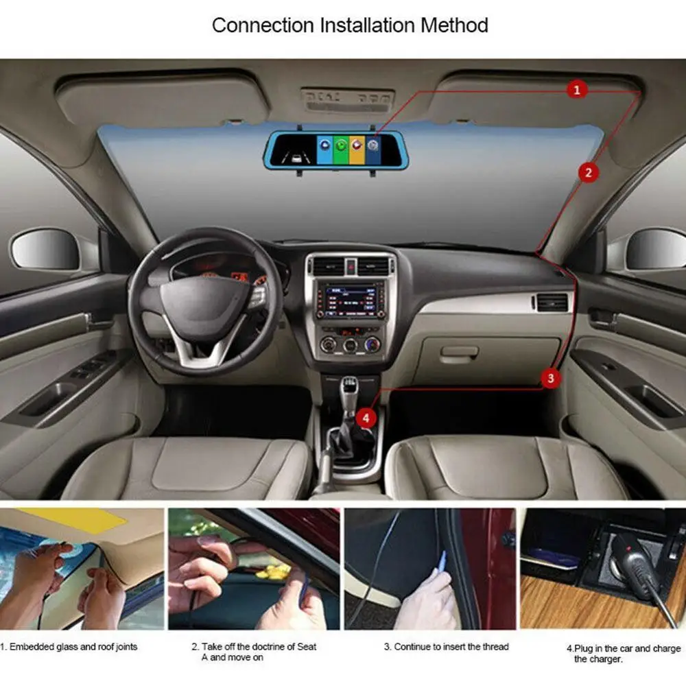  High Quality 10inch screen Car DVR Rear View Mirror Dash cam Full HD Car Camera 1080P Back Camera D