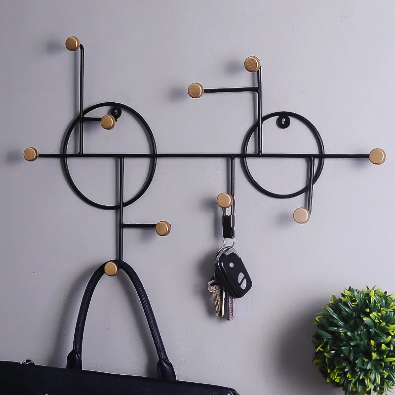Strongwell European Key Holder Wall Hanger Wall Hook Key Hanger Minimalist Iron Coat Rack Multi-Functional Fitting Decoration 2