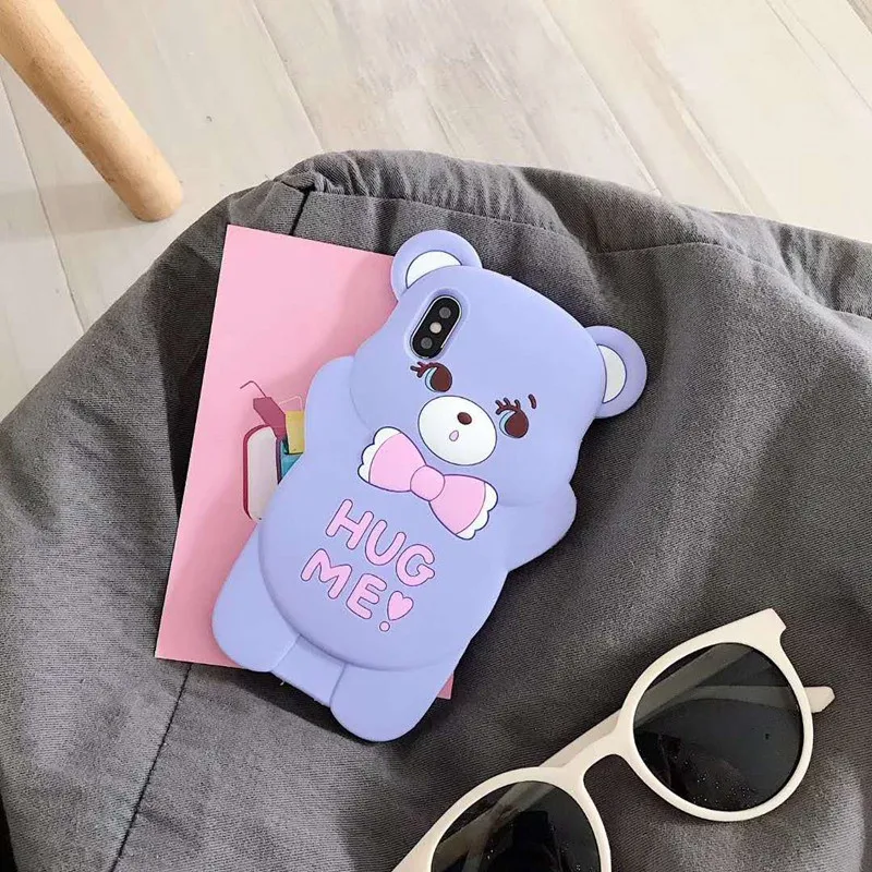 Чехол для Samsung J6 J8 A9 A7 J4 Y6 2018 Plus Prime A20 A30 A50 милый мультяшный медведь Hug Me задняя