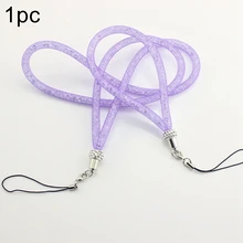 Нейлоновый ремешок для телефона, блестящая сетка со стразами и ключами, яркий шарм, держатель для бейджа, длинный ремешок, модная Бриллиантовая цепочка, блестящая Шея