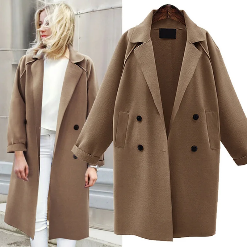 Модное женское двубортное зимнее пальто нового размера плюс, женское легкое пальто Mujer Invierno Casaco Feminino, женская одежда