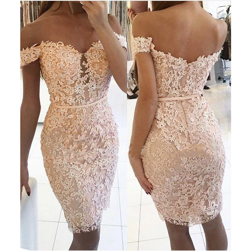 Women Off Shoulder Backless Lace Floral Dress Bridesmaid Evening Party Ball Prom Gown Formal Wedding Dresses Prom Dress