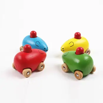

Little Mouse BB Car Infant Wooden Animal Toy BB Sound for Baby Puzzles Toy
