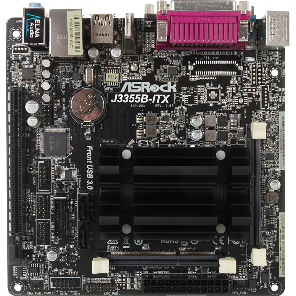 Материнская плата Asrock J3355B-ITX mini-ITX AC`97 8ch(7.1) GbLAN+VGA+HDMI
