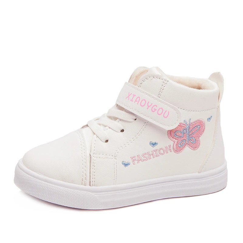 Sialia/зимние детские ботинки для девочек; зимняя обувь; детские ботинки с подкладкой из короткого плюша; нескользящие модные детские сапоги menina; - Цвет: Pink