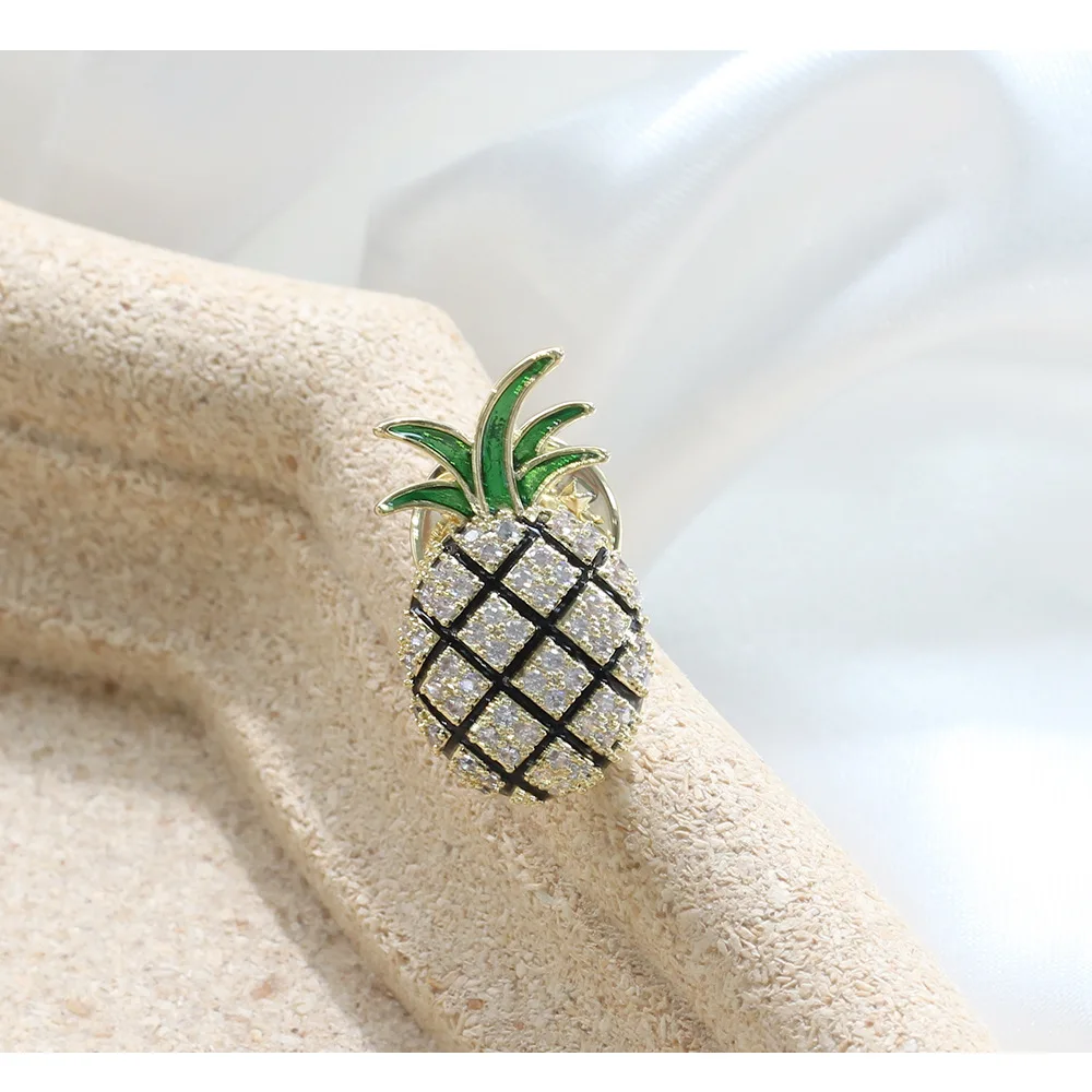 CINDY XIANG кубический цирконий Pinapple брошь на воротник блестящие Искрящиеся фрукты маленькие Броши для женщин элегантные ювелирные изделия Новинка