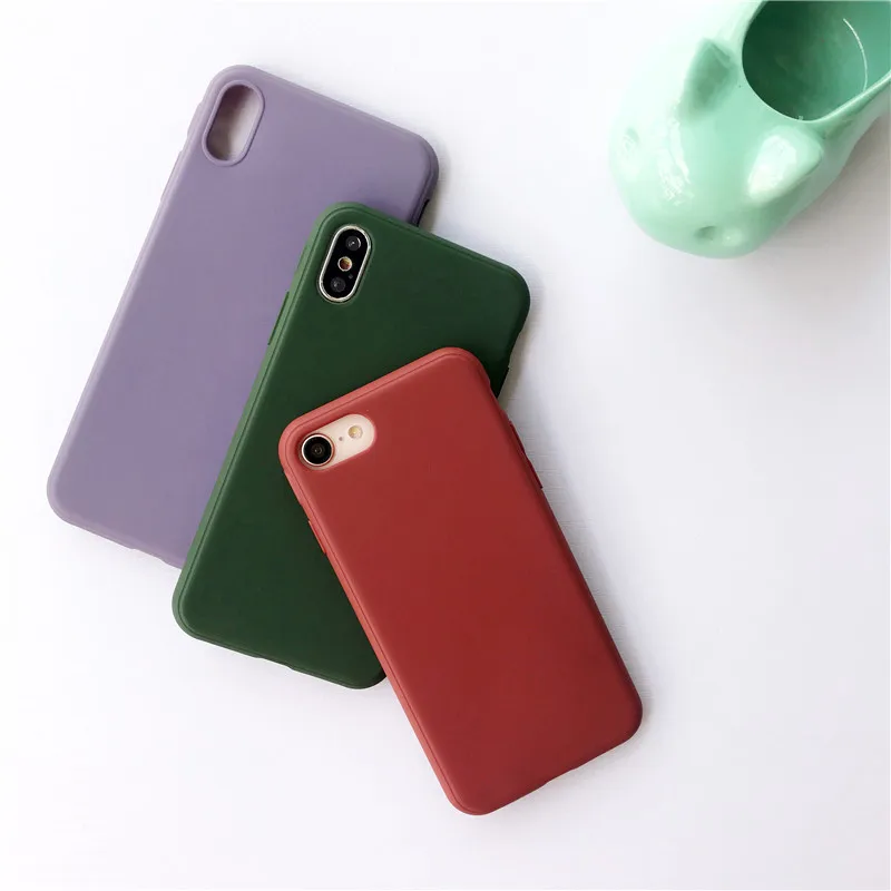 Wholesale soft matte phone case for iPhone 7 iphone 11 pro clear XS Max 6 Plus 6s 8 XR Plain Macaron |
