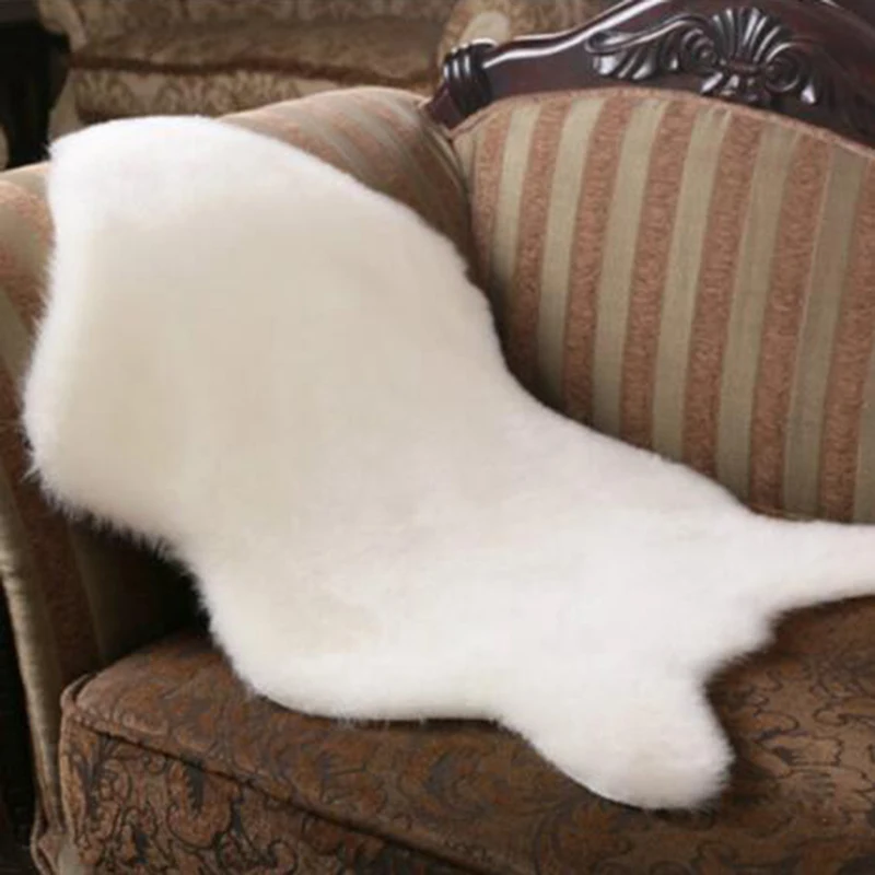 Solid Color Skin Fur Fluffy Rugs Bedroom Blanket Faux Sheepskin Chair Cover Seat Pad Soft Sofa Carpet Cushion Hairy Pendulum Mat | Дом и сад