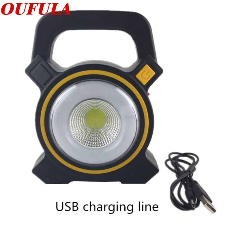 

OUFULA Outdoor Solar Portable Light USB Rechargeable COB Emergency Tent Light Work Light Camping Searchlight