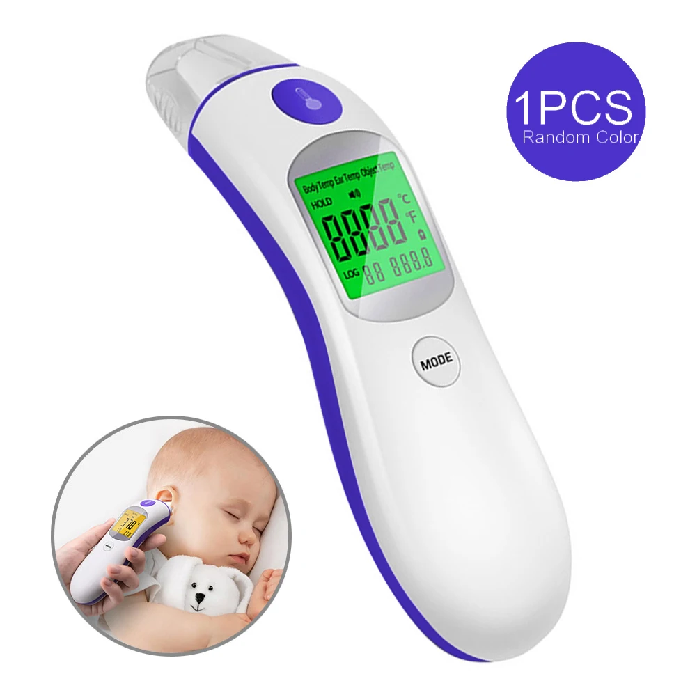 

Muti-fuction Digital Infrared Thermometer LCD Baby Kids Forehead Ear Non-Contact Adult Fever Measurement Tool Health Care