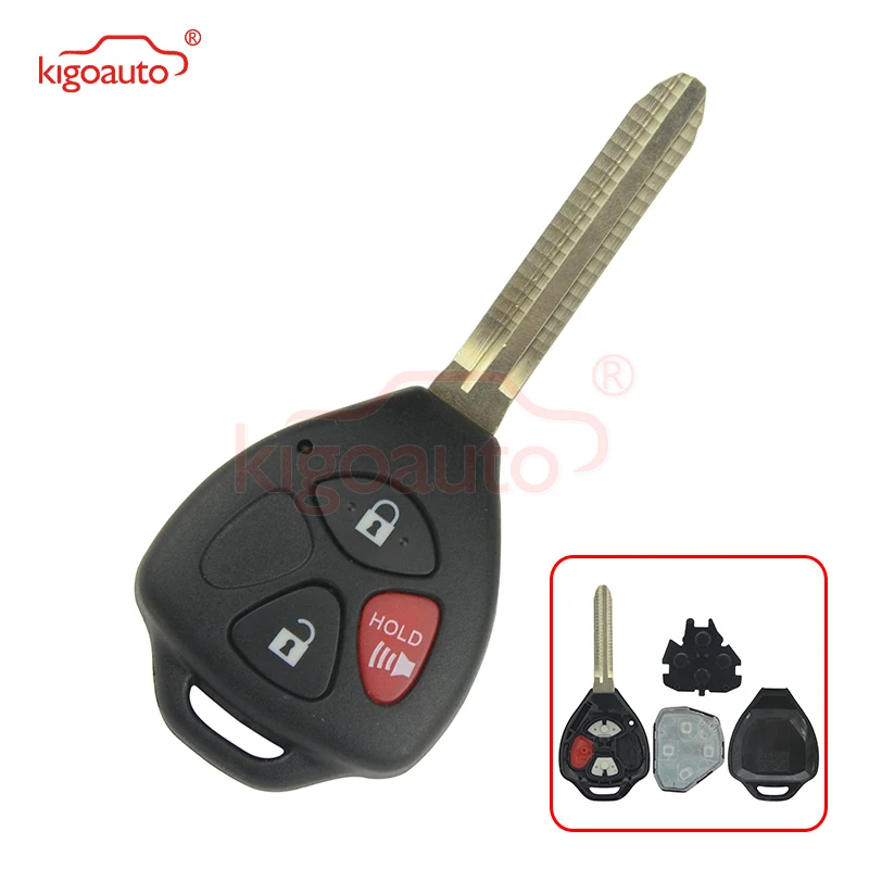 

RAV4 Corolla Camry car remote key 3button TOY43 4D67 for Toyota 315Mhz Kigoauto