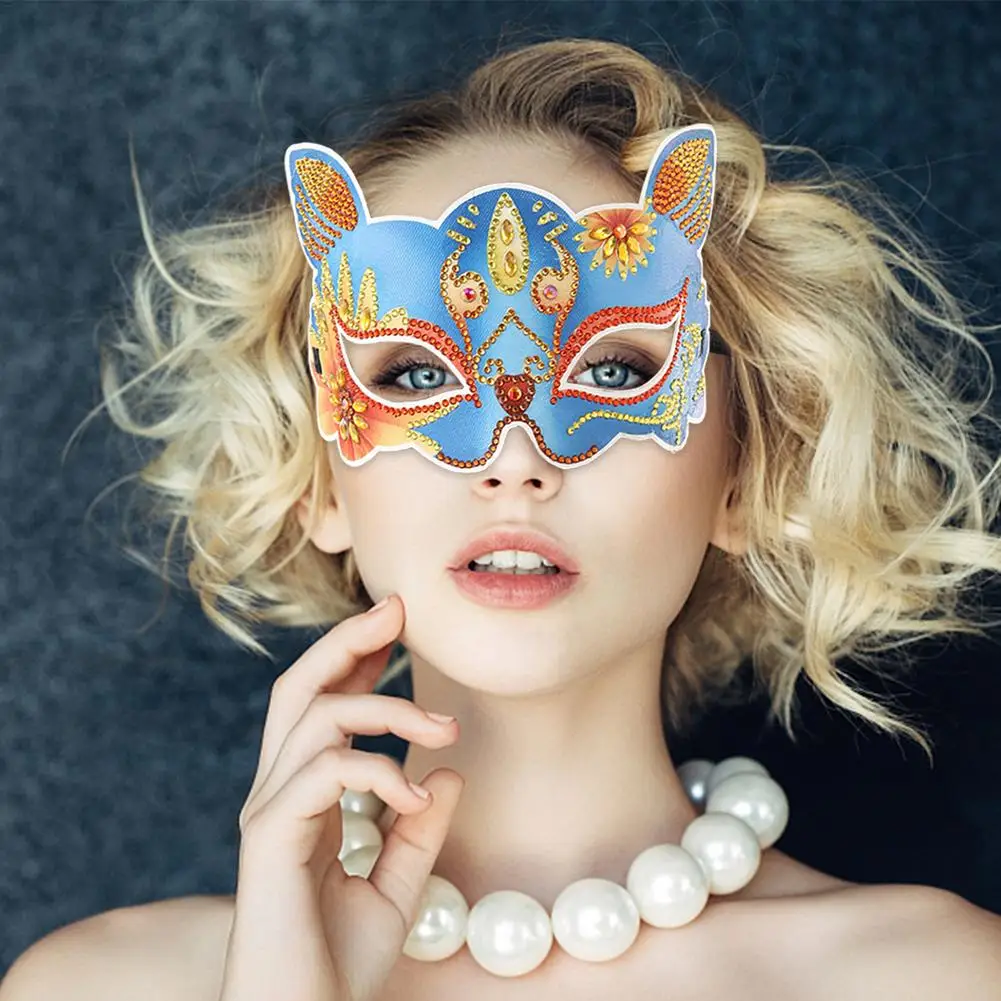 DIY Half Masquerade Facewear Halloween Face Mask Festival Ball Masks Cosplay Prop Rhinestone Masque | Тематическая одежда и