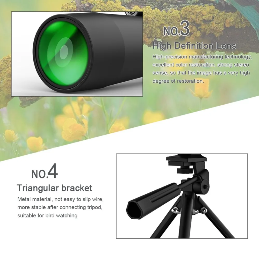 15-45x60cm Зрительная труба с треногой, оптическим зумом 57-120Ft/1000Yds BAK4 угловая зрительная труба для наблюдения за птицами, сцены дикой природы