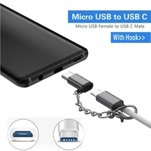 Брелок usb type-C штекер для Micro USB Женский USB C зарядный адаптер данных разъем для Nexus 5x Xiaomi Huawei; Lenovo Zuk Z2 Pro