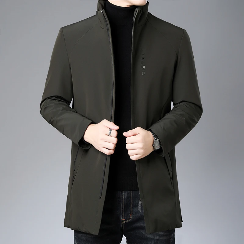 Высший сорт новые зимние модные брендовые пуховики мужские уличные пуховые пальто длинная теплая мужская одежда