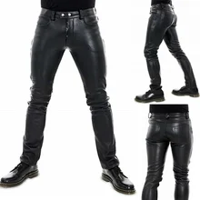

Fashion Chic Men's Leather Pants Slim Clothing PU Leather Skinny Pencil Pants 2022 New Men Pants