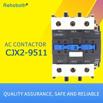 

95A AC Contactor 3 Phase 3-Pole NO Coil Voltage 380V 220V 110V 36V 24V Din Rail Mounted 3P 1NO 1NC Silver Copper touch point