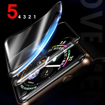 

Screen Protector Film for Apple Watch 5 4 44mm 40mm Iwatch band TPU 9D Anti-Shock waterproof Full Coverage Protective Film