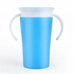 Многоцветный безопасный силикон детская обучающая емкость 360 градусов герметичная чашка для питья студенческий стакан-непроливайка