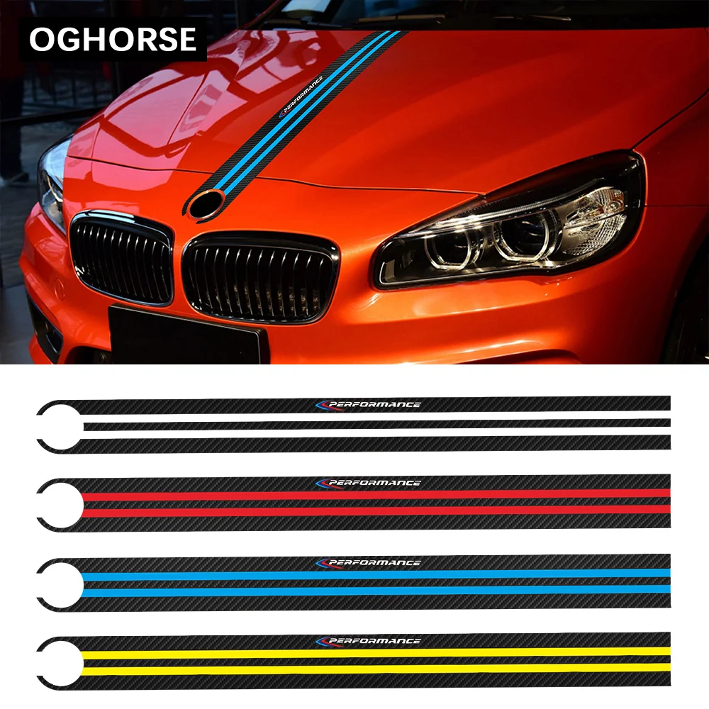 Car Hood Sticker M Performance Engine Cover Bonnet 5D Carbon Fiber Vinyl Decal For BMW E46 E60 E90 F20 F30 F32 F10 G30 F15 F16