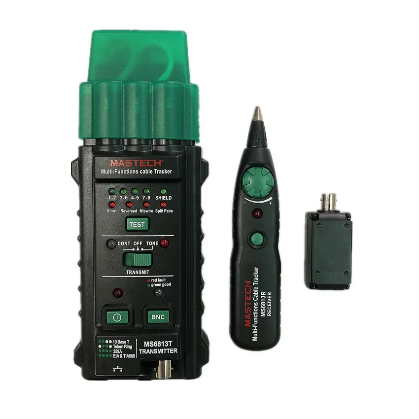 MASTECH MS6813 Multi-Function Network Cable Telephone Line Tester Detector Transmitter RJ45 Fault Locator Tracker afbeelding