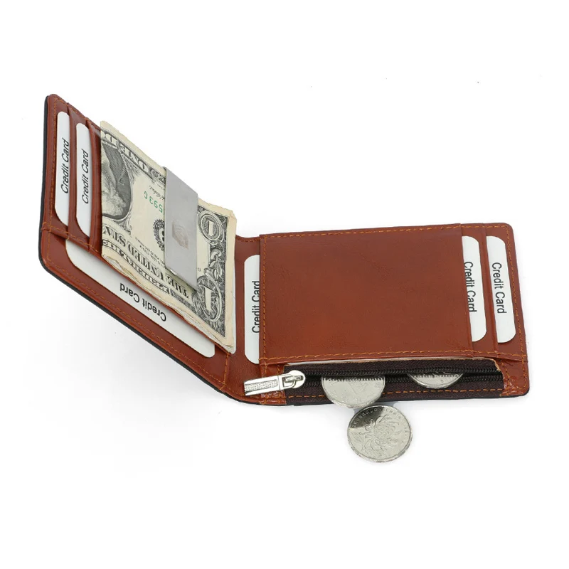 Luxury Genuine Leather Men's Bifold Wallet with Coin Pocket and Card Holder