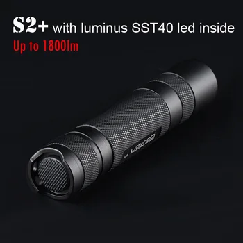 

Convoy S2+ with Luminus SST40 Led Flashlight Tactical Lantern Powerful 18650 Black Flash Light 1800lm Mini Camping Bicycle Light