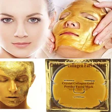 5Pcs/Lot Skin Care Face Mask Collagen Gold Sheet Mask Anti Wrinkle Anti Aging Brightening Moisturizing Crystal Gold Facial Mask
