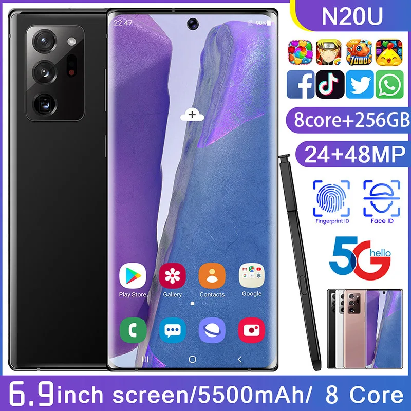 Android 10 Galxy N20U Smartphone FullScreen 8-core