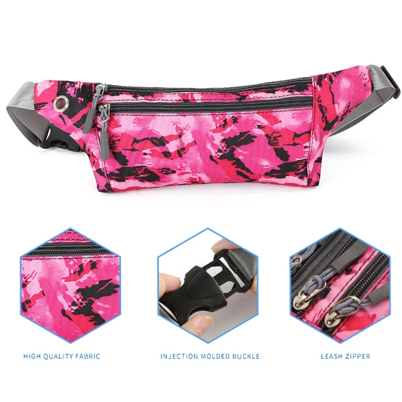 

Female Waist Bag Running Belt Pouch Fanny Pack Lightweight Camping Hiking Waist Pack Belly Purse Men Mobile Phone Holder