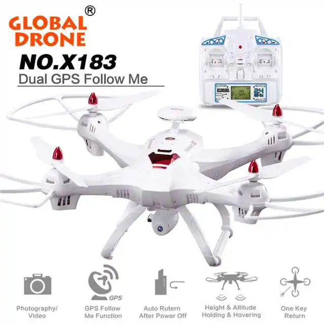 L107 двойной GPS Follow Me phoota WIFI FPV Радиоуправляемый Дрон вертолет 400 м 1080P