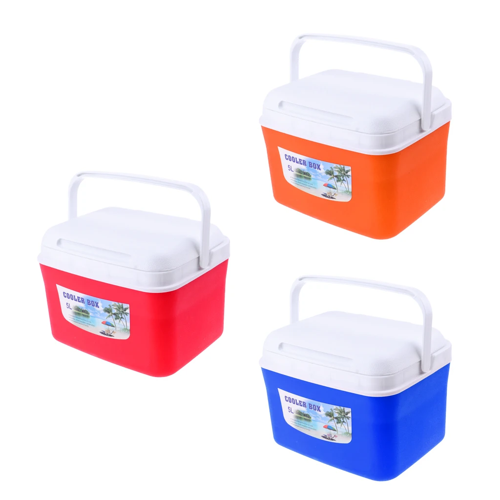 Кемпинг открытый пикник напитки ящик-охладитель для пищевых продуктов автомобиль ведро льда с ручкой 5L/13L оранжевый/красный/синий