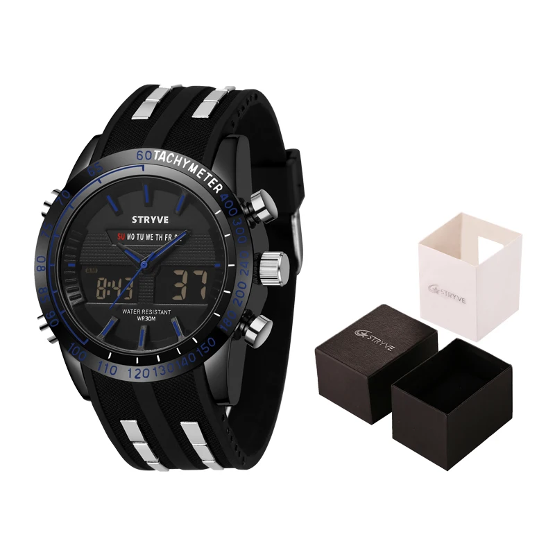 STRYVE 8005 New Style Men's Quartz Watch Comfortable PU Strap Calendar Week Luminous 30M Waterproof Casual Fashion Men's Watch жидкая помада satin mood оттенок 201 fashion week