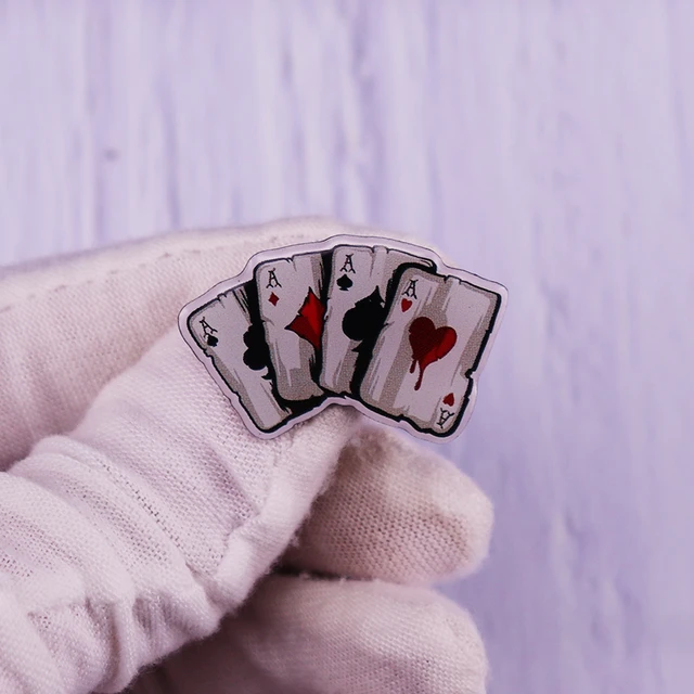 Aesthetic Pins Poker Playing Card Pin Heart Spade Playing Hand Cards Brooch  Poker Aces Lapel Pin Funny Pins Aesthetic For - AliExpress