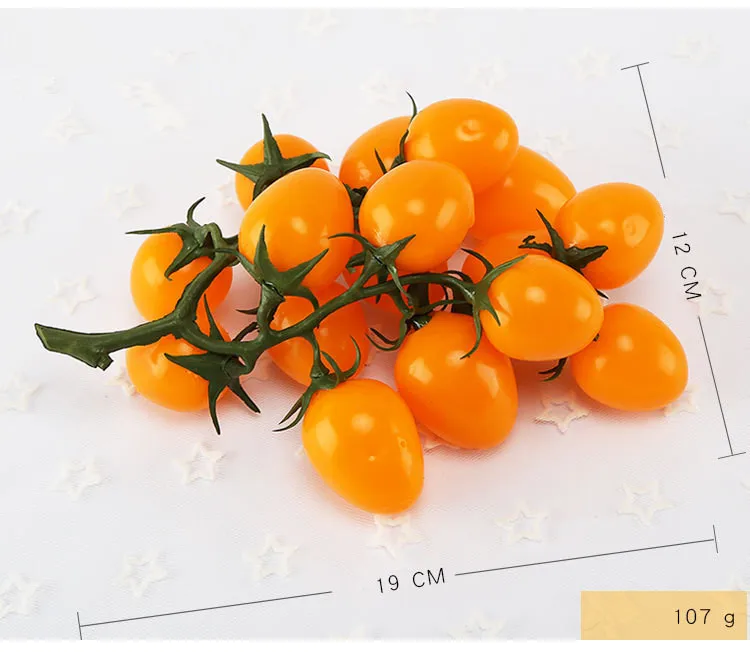 Artificial Cherry Tomatoes Lifelike Simulation Fruits Decorative Plastic Solid Cabinet Home Decor Party Fake Fruit Model Photo