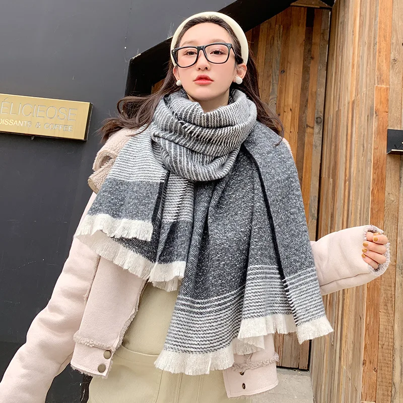 style 4 Бренд, зимний однотонный кашемировый шарф для женщин, толстые шали, шарфы для девушек, модные пашмины, одеяло, бандана, хиджаб - Цвет: style 4