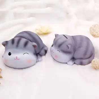 

Cartoon Cats Animal Resin Kids Piggy Bank Box Money Coin Saving Table Ornament New
