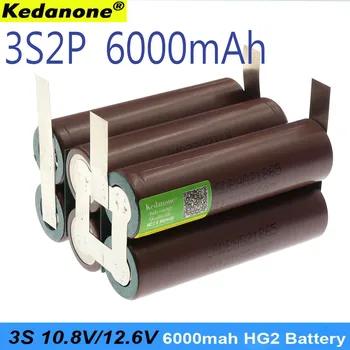 

Battery 18650 hg2 6000 mAh 20 amp for screwdriver 10.8 V 12.6 v welded soldering 3S 3S2P 12.6 v battery pack (optional)