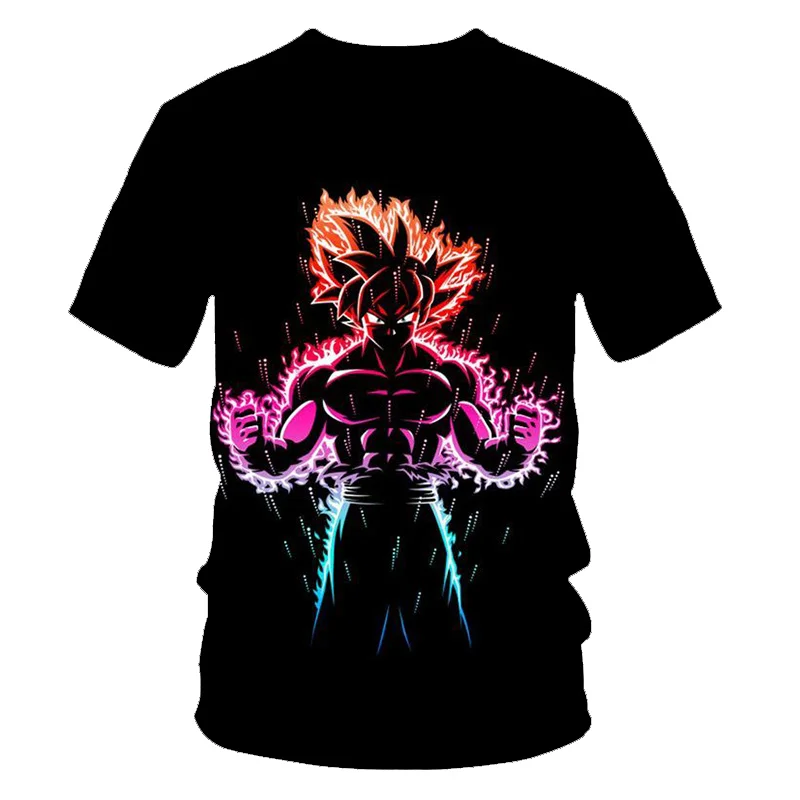 Мужские летние футболки с 3D принтом «Dragon Ball Z», «Super Saiyan Son Goku», «Black Vegeta», «Битва с драконом», Повседневная футболка, топы, футболки для детей