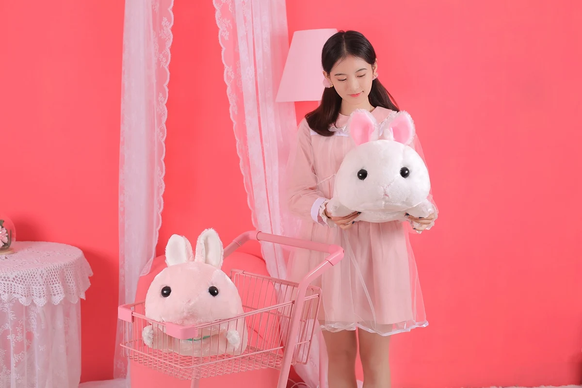 1 шт. 45 см Kawaii милый белый розовый кролик животные кролики Мягкие Плюшевые Игрушки для маленьких девочек на день рождения Рождественский подарок украшение комнаты