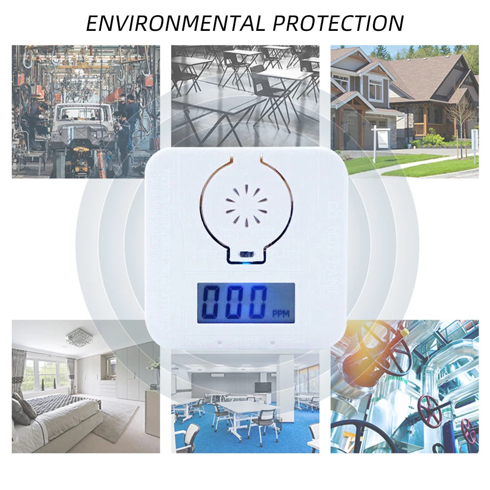 1pcs LCD CO Carbon Monoxide Detector Battery Power Carbon Monoxide Warning Alarm White 1pcs LCD CO Carbon Monoxide Detector Battery Power Carbon Monoxide Warning Alarm White