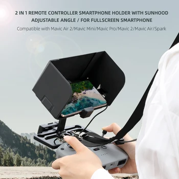 

Phone Holder with Visor for DJI Mavic Air 2 Mini 2 Pro Spark Remote Controller Mobile Phone Stand Bracket