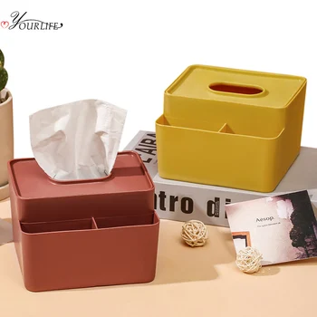 

OYOURLIFE Multi-function Plastic Tissue Box Cover Napkin Paper Holder Family Office Desktop Remote Control Kleenex Box Holder