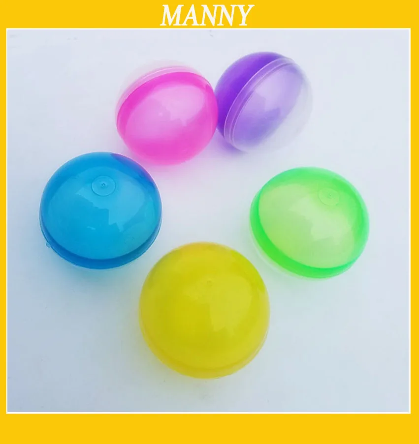 

58mm Empty Plastic Capsule Half clear Half Color Round Plastic Ball Wedding Party Gift Packing Ball 50pcs/lot Free Shipping