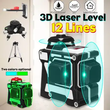 

Blue/Green Laser Level Tripod Bracket 12 Line 3D 360 Rotary Self Leveling Horizontal Vertical Cross Super Powerful Laser Beam