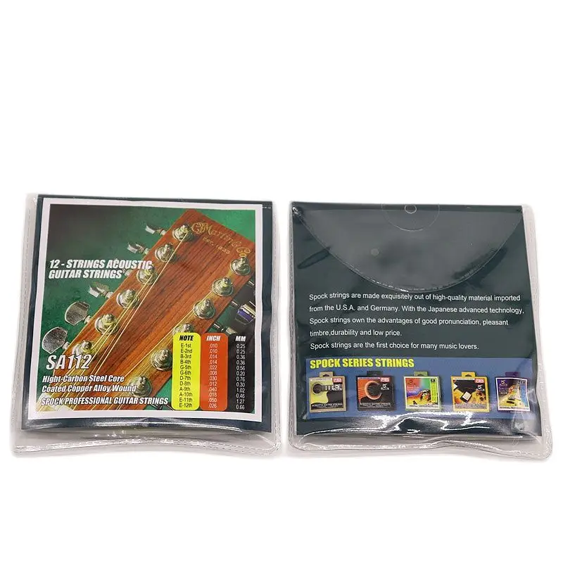 12 String Acoustic Guitar String High Carbon Steel Core Coated Copper Alloy Wound Spock Professional Guitar Strings